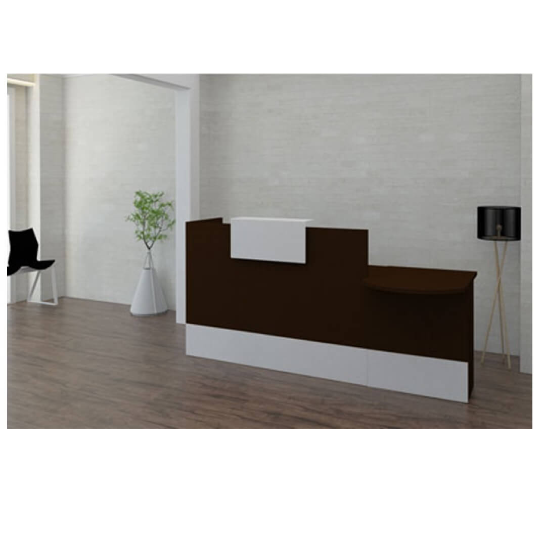 Mostrador wengué sòcol i taulell blanc 140x60