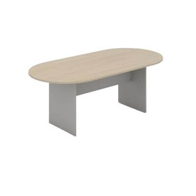Taula de reunions T3 ovalada plata/faig 250x120