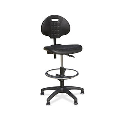 Taburete DACTILUS alto con aro y topes