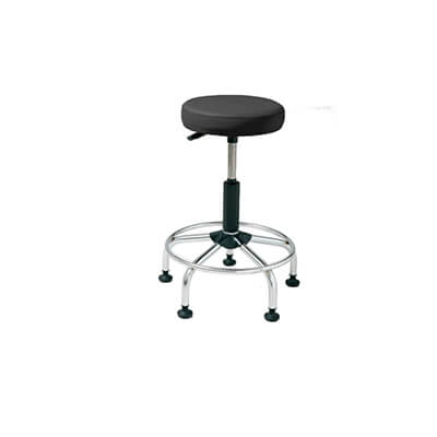 Taburete tapizado negro con topes