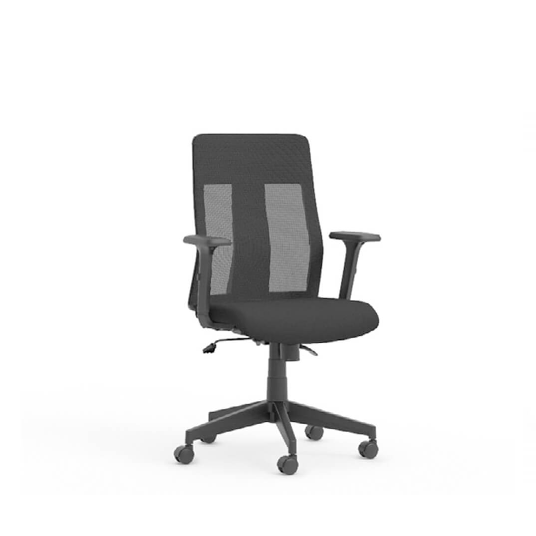 Silla LOGOS brazo regulable y respaldo alto negro