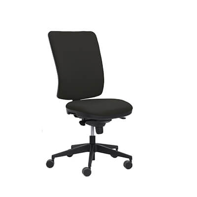 Cadira NEW CLICK amb respatller alt tapissat negre