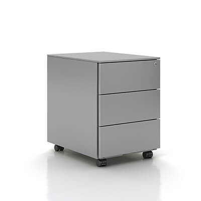 Calaixera metàl.lica color plata amb rodes 3 clx