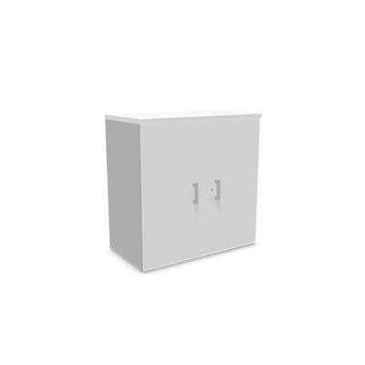 Armario de melamina plata/blanco 80x81