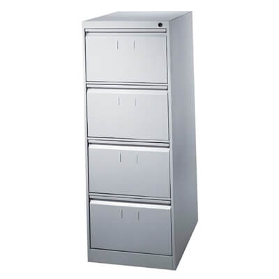Archivador de 4 cajones grandes color gris claro