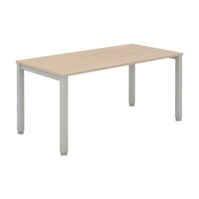 Taula TEMPO estructura plata sobre roure 180x80