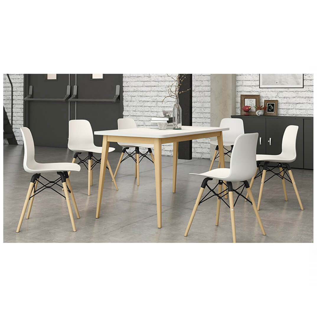 Taula NUT amb estructura faig sobre blanc 70x70x73