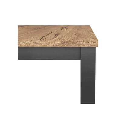 Taula TEMPO estructura negre sobre roure 180x80