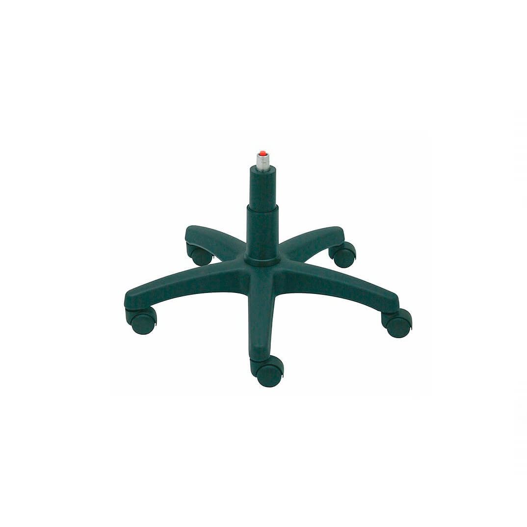 Base poliamida negra cinc aspes amb rodes 60mm