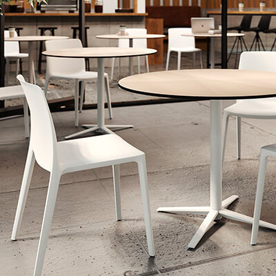 Cadira FLUIT de PP ECO sense braços color blanc