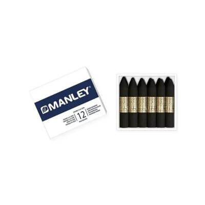 Caja 12 ceras Manley negro