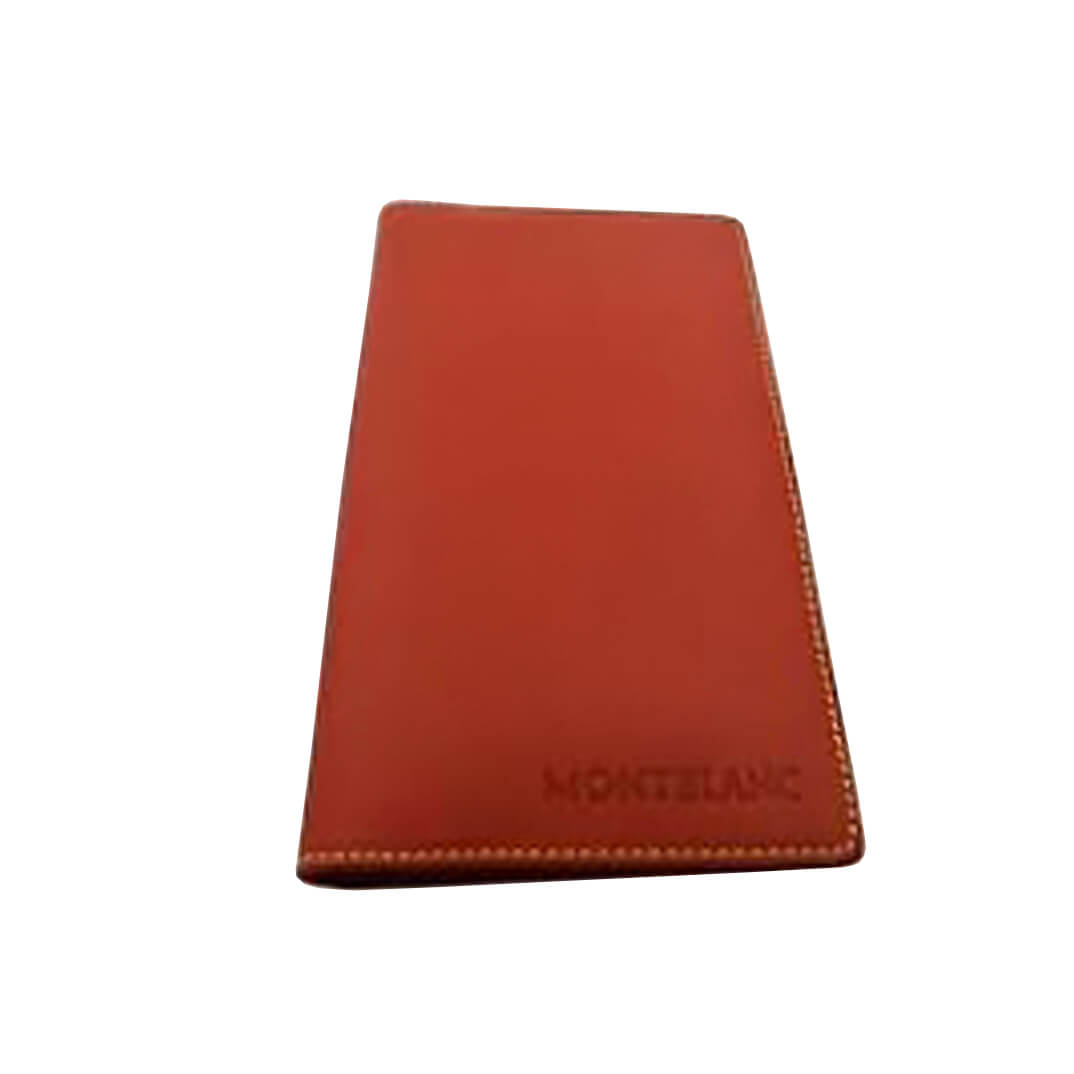 Funda d'agenda vertical en pell color taronja