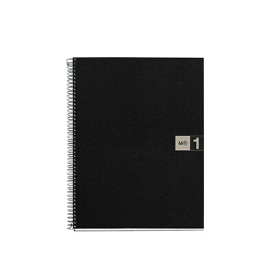 Cuaderno Notebook 1 A4 C5 gris 80 hojas
