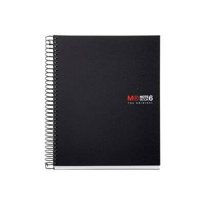 Quadern Notebook 6 A5 C5 negre 150 fulls