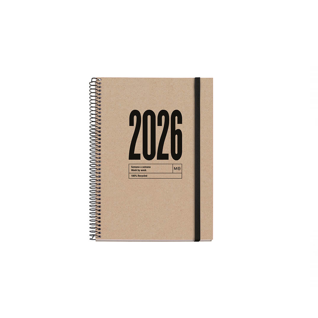 Agenda espiral Plus Recycled S/V V Català natural