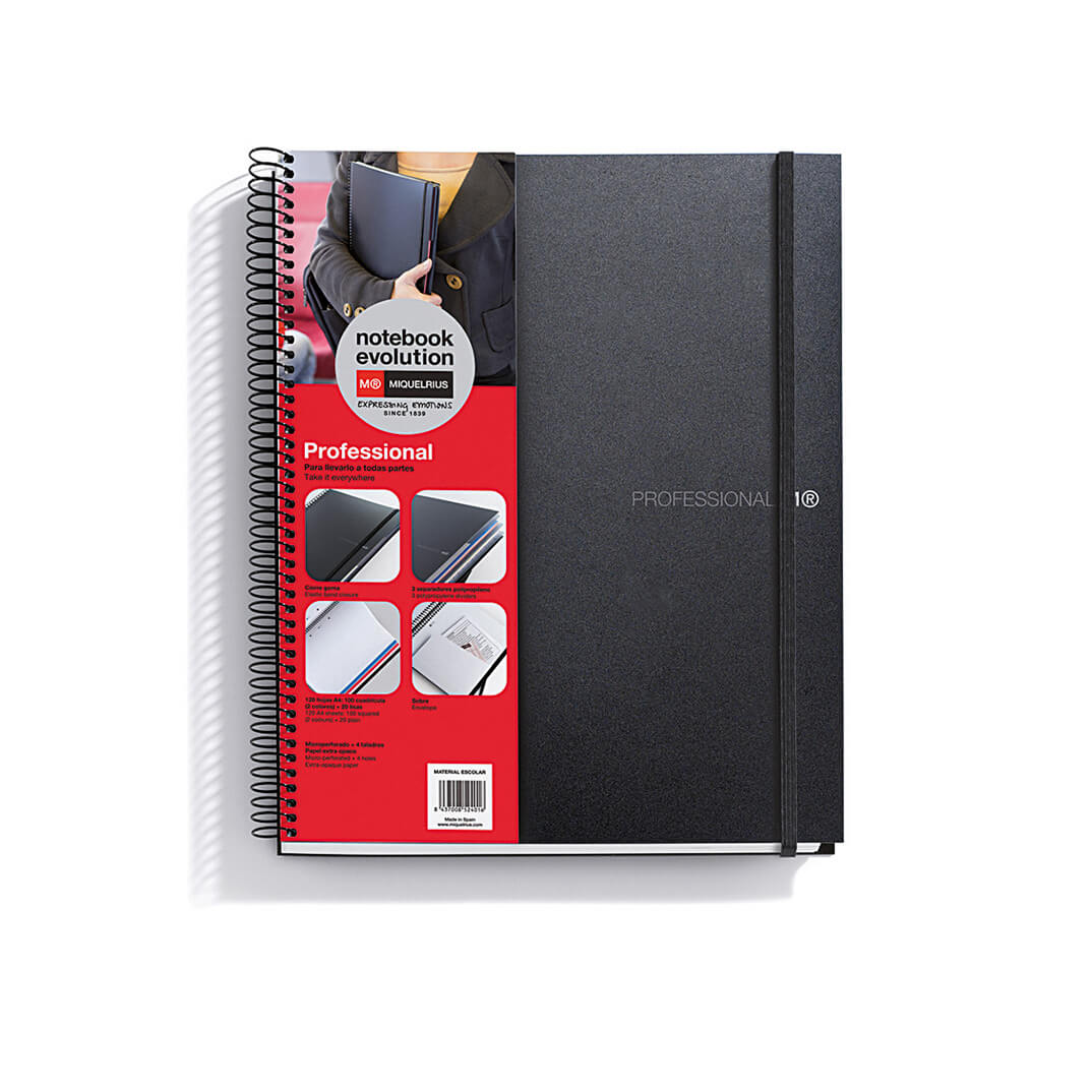 Cuaderno Notebook Evolution A4 negro 120 hojas