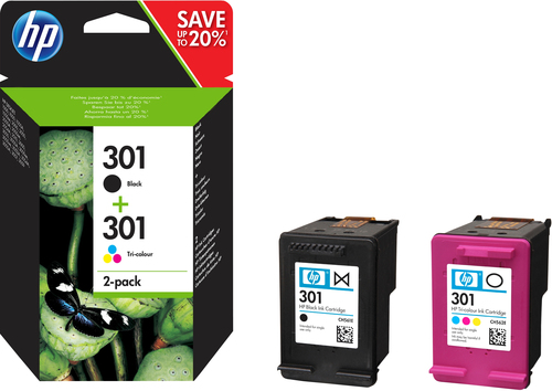 Pack ahorro 2 cartuchos tinta original HP 301