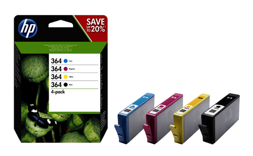 Pack ahorro 4 cartuchos de tinta original HP 364