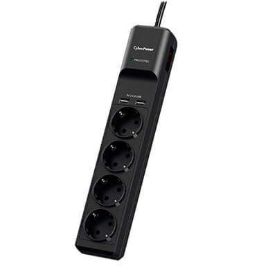 Regleta Cyberpower con 4 tomas corriente y  2 USB