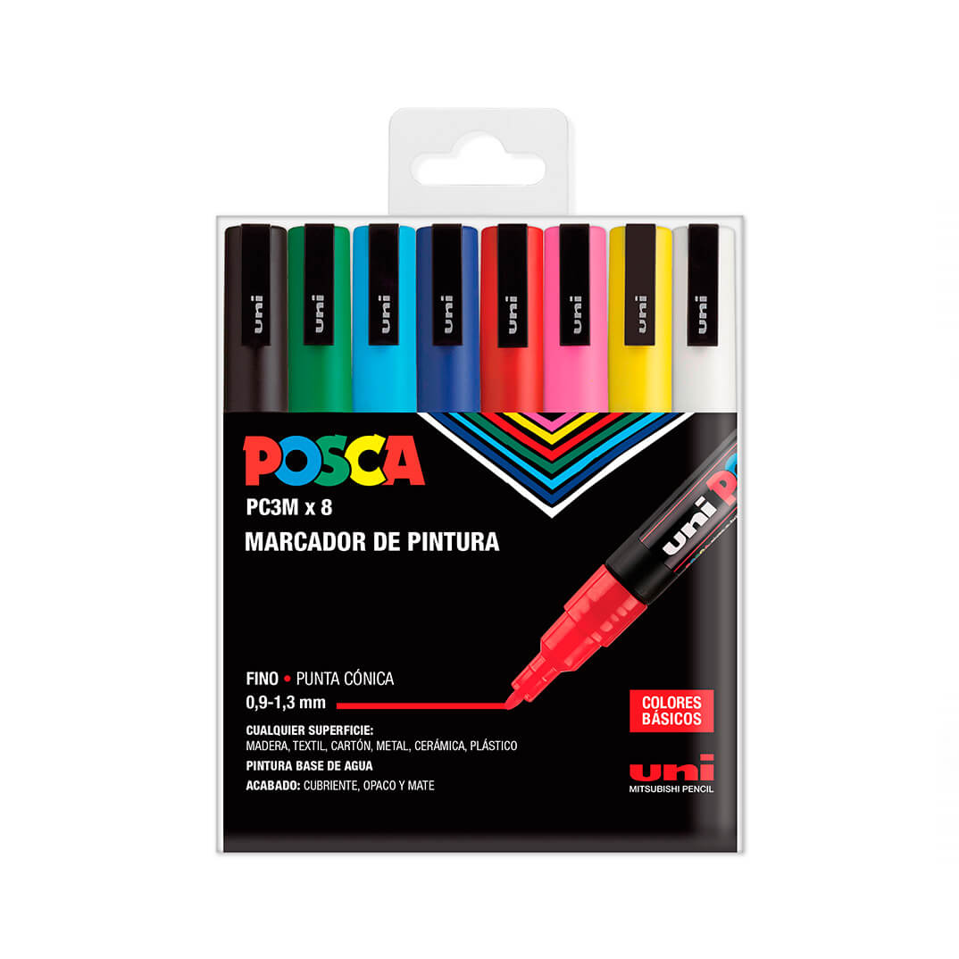 Estoig 8 retolador Uni Posca PC3M basic