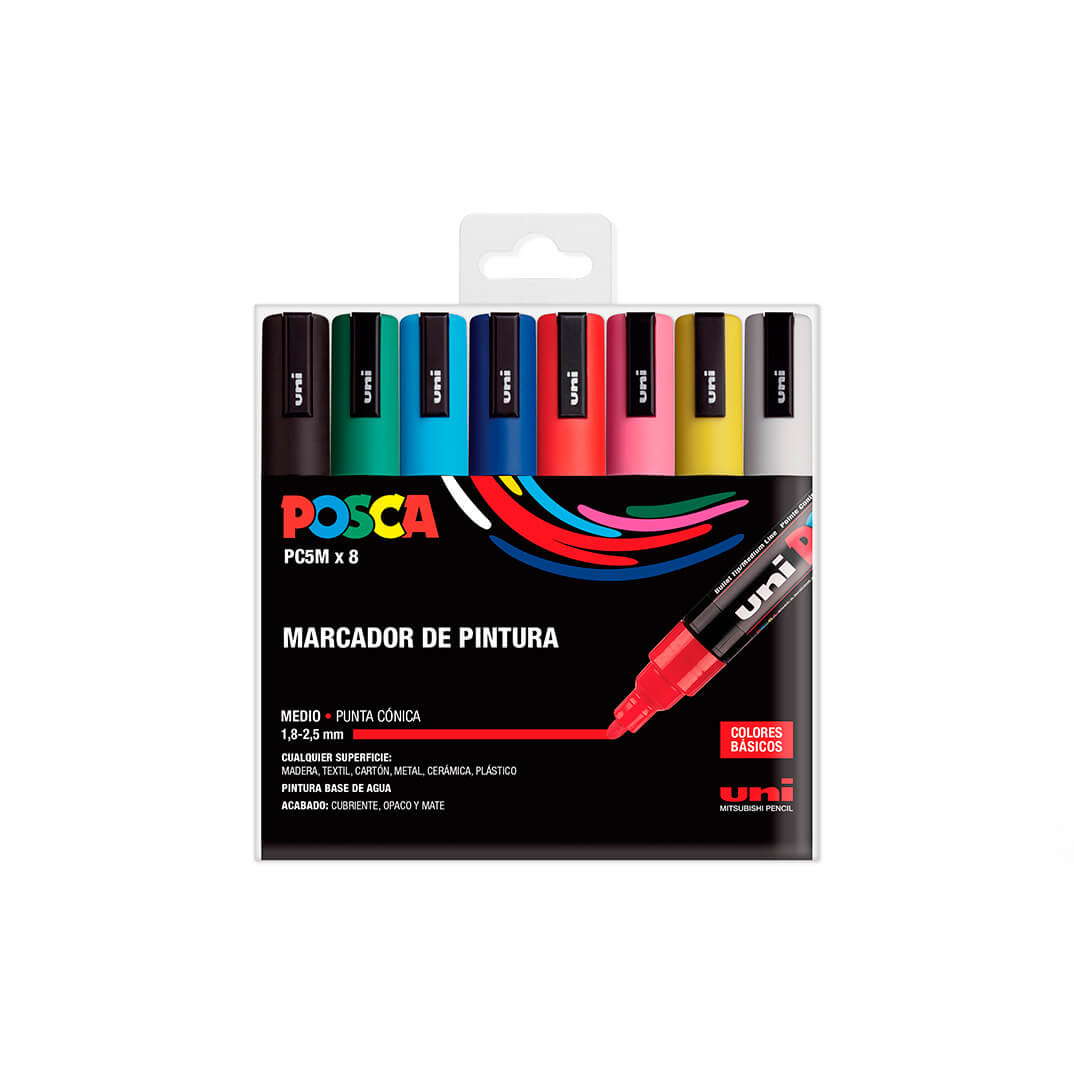 Estoig 8 retolador Uni Posca PC5M basic