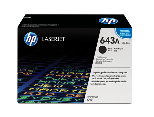 Cartucho de tóner original LaserJet HP 643A negro