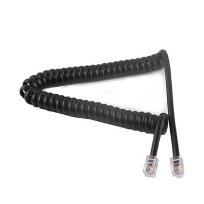 Cable telefonico rizado 2m RJ9