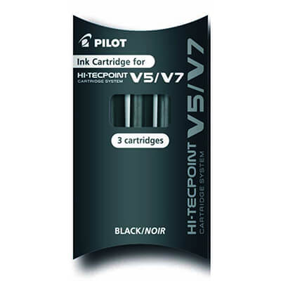 Cartucho recambio Pilot hi-tecpoint V5 negro pack3