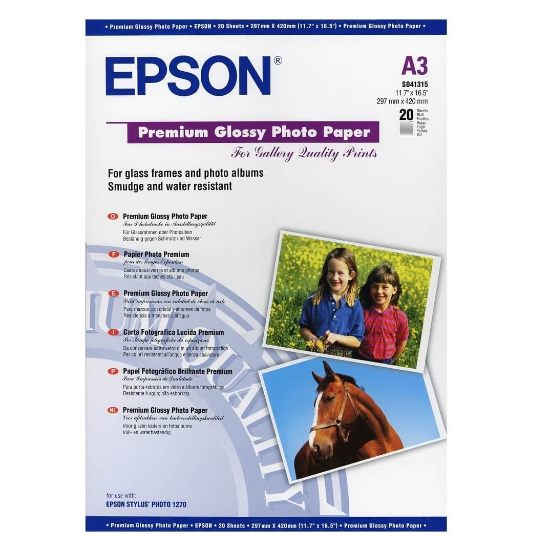 Epson premium glossy photo papel A3 20 hojas