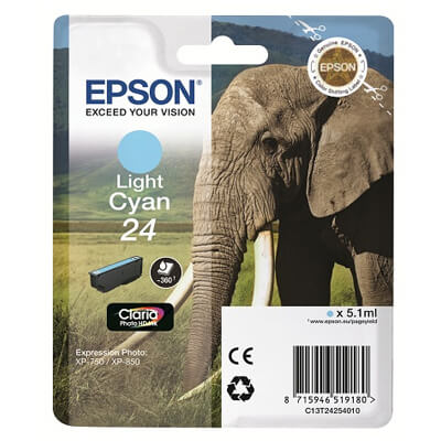 Epson cartucho inkjet 24xl cian claro xp 750/850