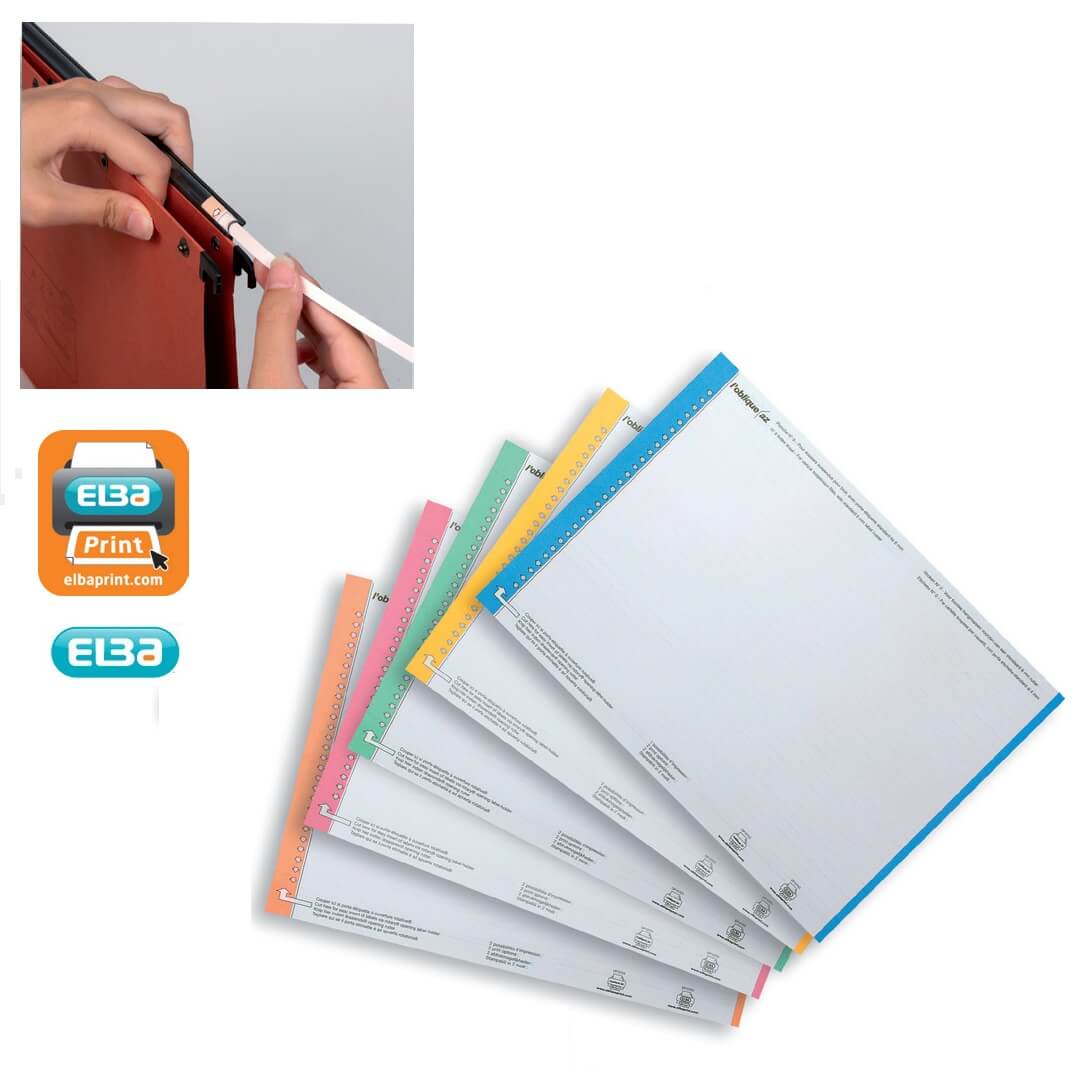 Pack 10 hojas etiquetas carpeta colgante Tiki