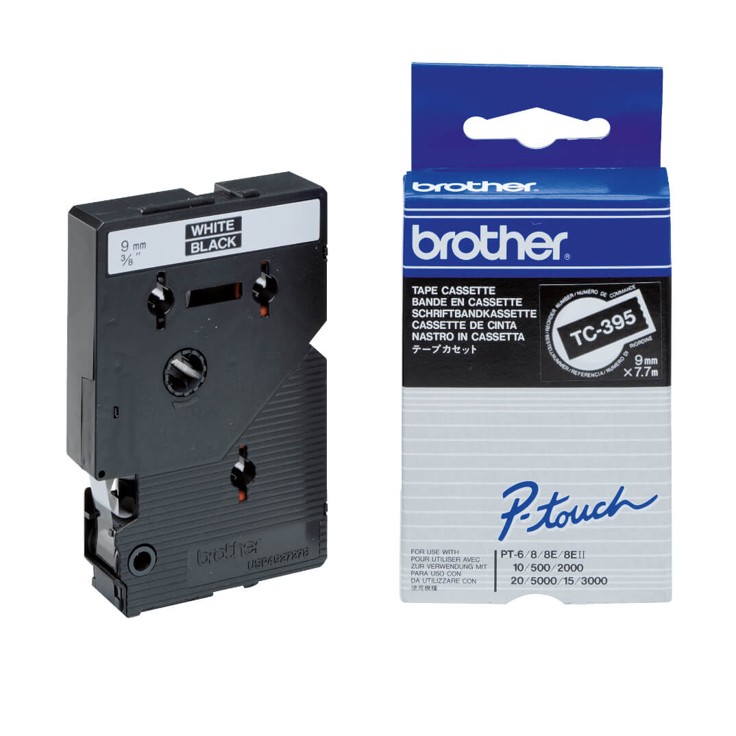 Cinta laminada Brother negre/blanc TC395