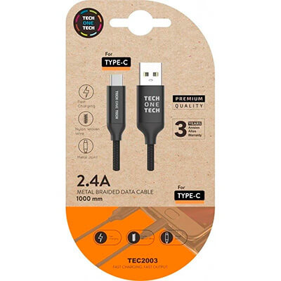 Cable USB 2.0 USB Tipus-C Macho- SB Macho/ 1m/ Ne