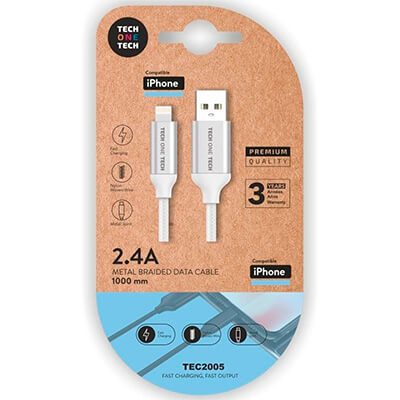 Cable USB 2.0 Mascle - Lightning 1m / Blanc
