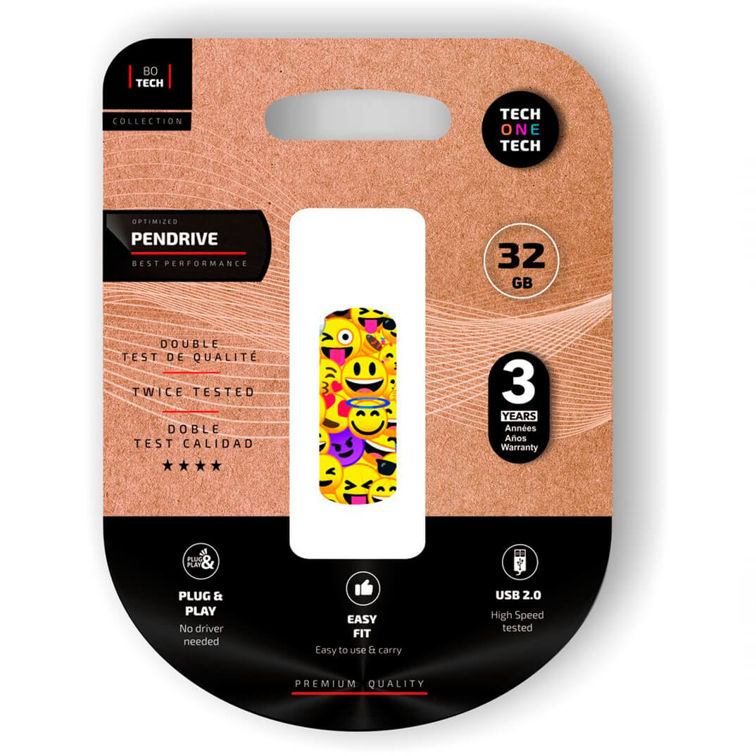 Pendrive 32GB Tech One Tech Emojis USB 2.0