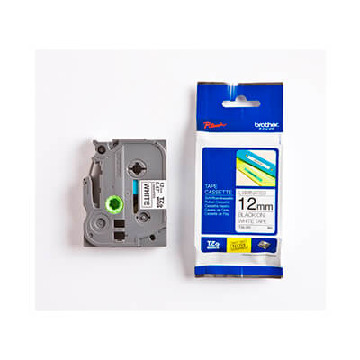 Cinta laminada Brother negro/blanco TZE231