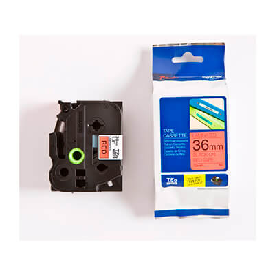 Cinta laminada Brother rojo/negro TZE461