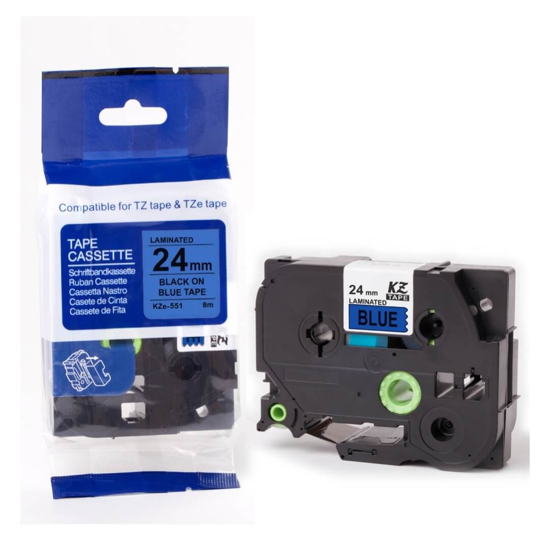 Cinta laminada Brother blau/negro TZE551