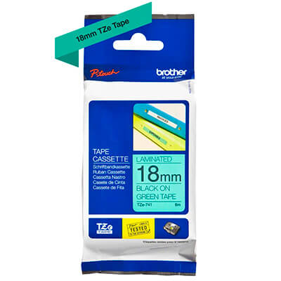 Cinta laminada Brother negre/verd TZE741