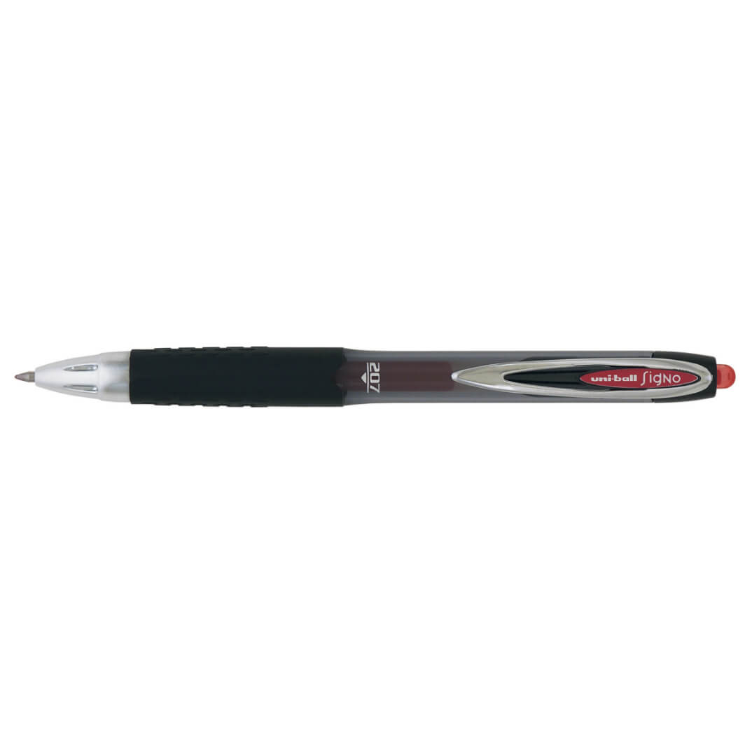 Rollerball tinta gel Uni 207 roja pulsador