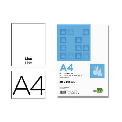 Bloc de notas A4 liso con tapa