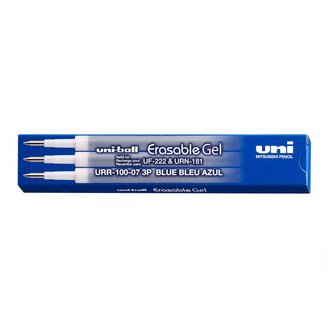 Pack 3 recanvis bolígraf Uniball esborrable blau
