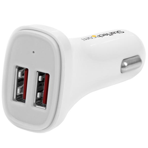 Cargador de coche USB 2 cables puertos 24W 4.8A BL