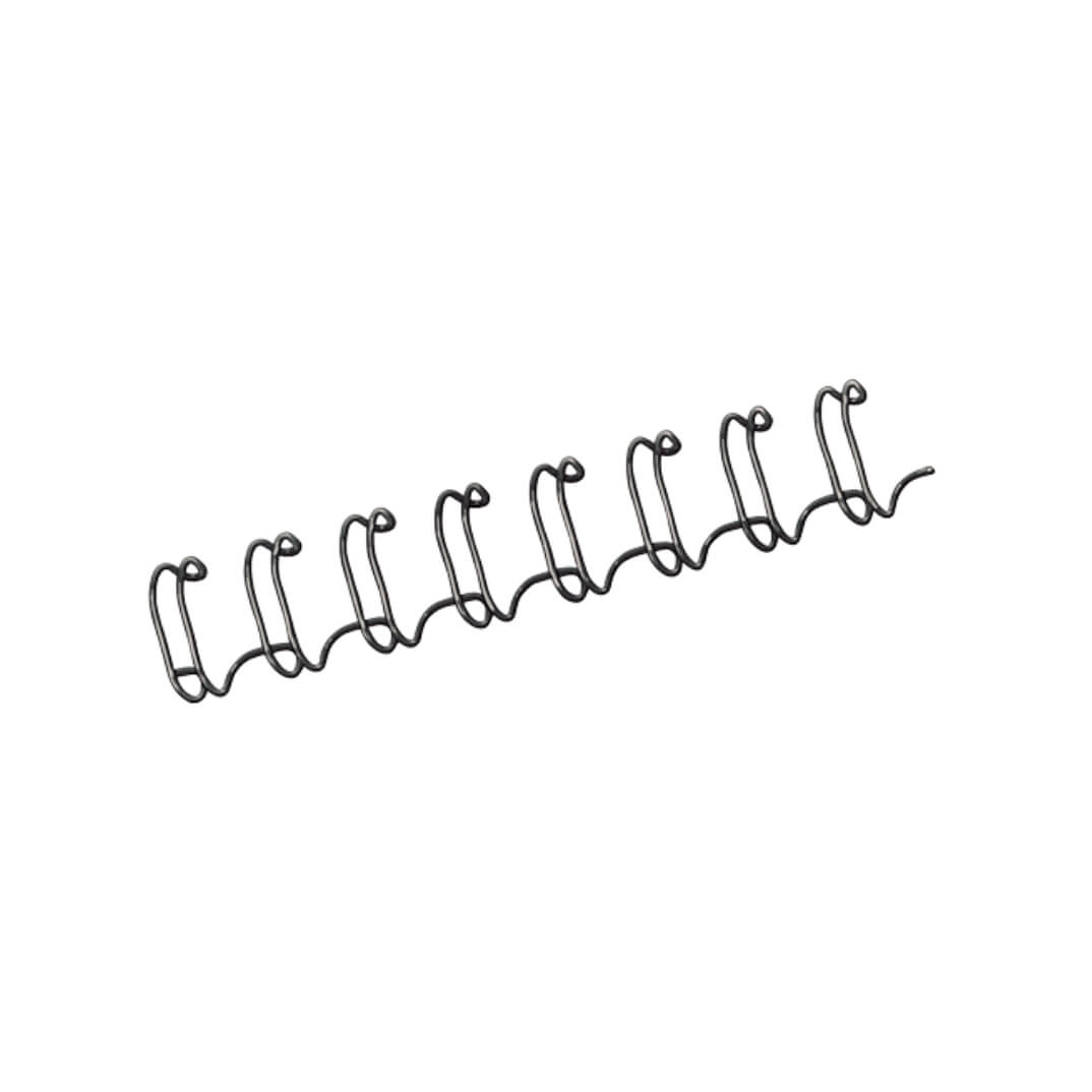 Caixa 100 espirals metàl.liques wire-o 8 mm negre