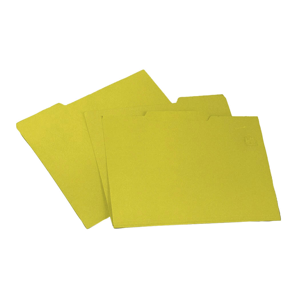 Dosier A4 pestaña izquierda amarillo (50u)