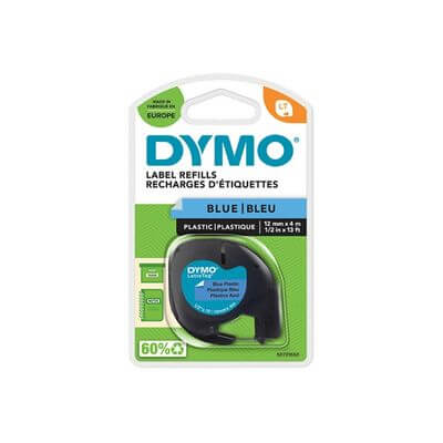 Cinta compatible Dymo tag plàstic blava