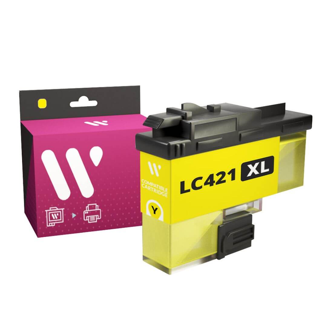 Cartucho compatible p/Brother LC421XL amarillo