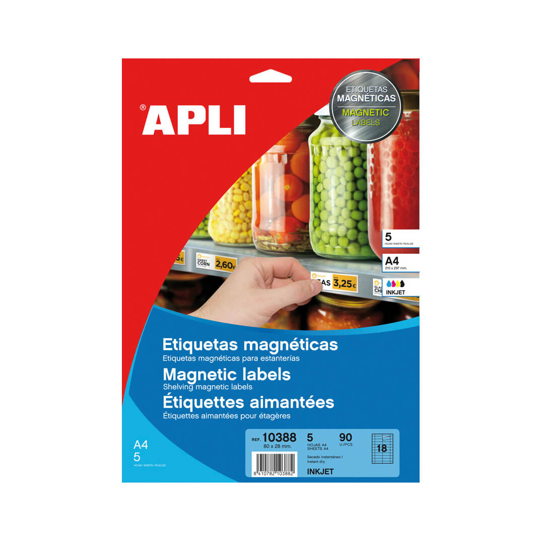 Etiquetas magnéticas 80x28mm 350g