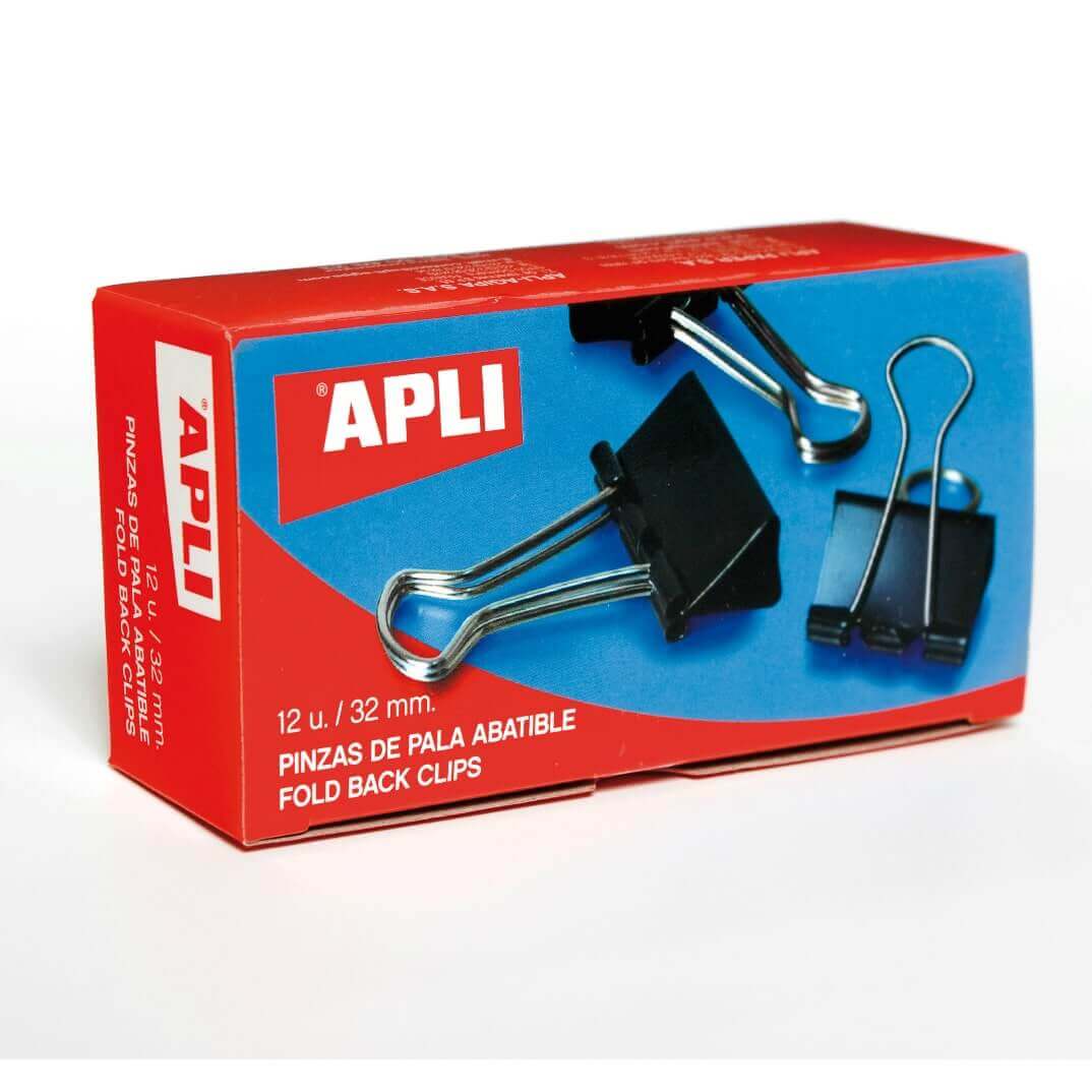 Caja 12 pinzas pala abatible Apli 32mm