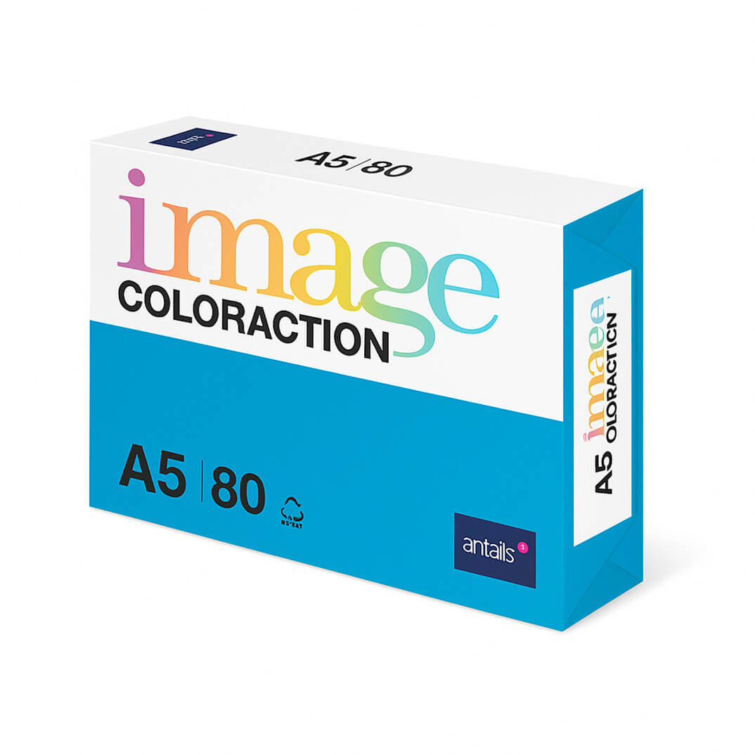 Paquete papel A5 80g azul Lisbon AB48 500h